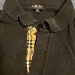 Burberry Black polo with Plaid Detail